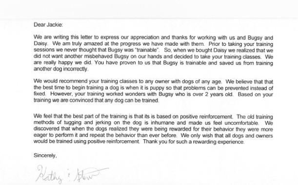 Denver Dog Training Testimonials